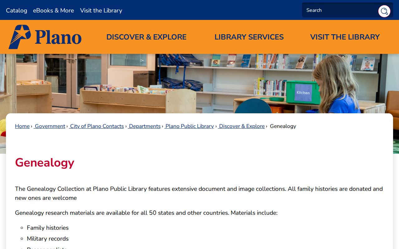 Plano city directory genealogy gateway for the local Genealogy Center